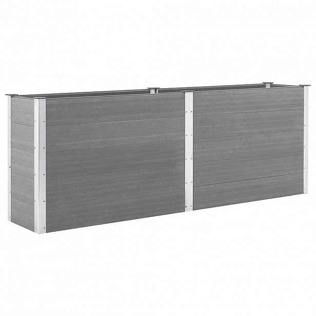 vidaXL Zahradní vyvýšený záhon 250 x 50 x 91 cm dřevoplast šedý