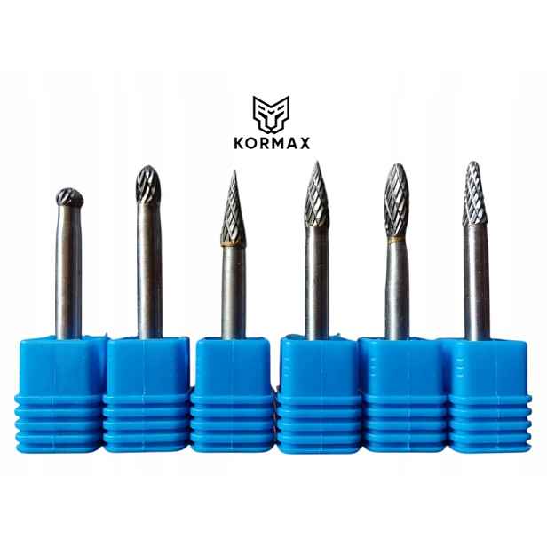 Rychlootáčkový frézovací rotační pilník 6 mm na kov s karbidem Set 6 Ks.