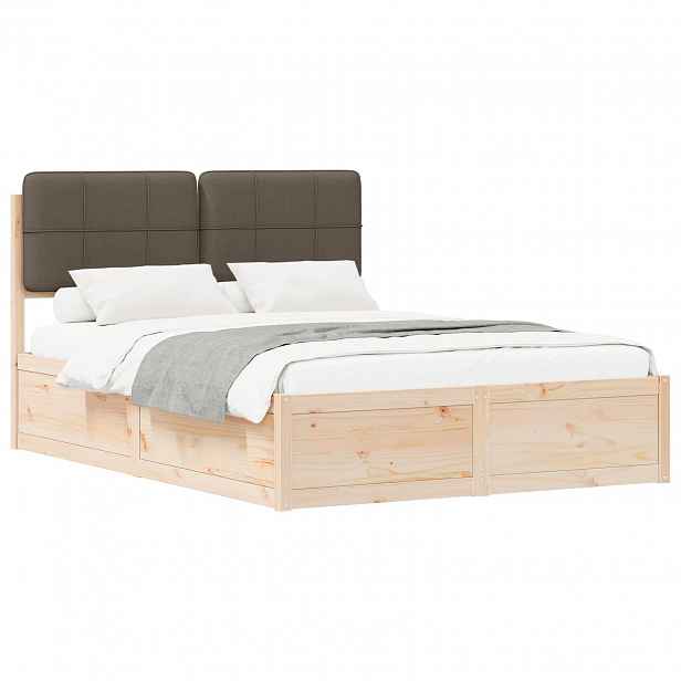 vidaXL Rám postele s čalouněným čelem s čelo Taupe 150 x 200 cm