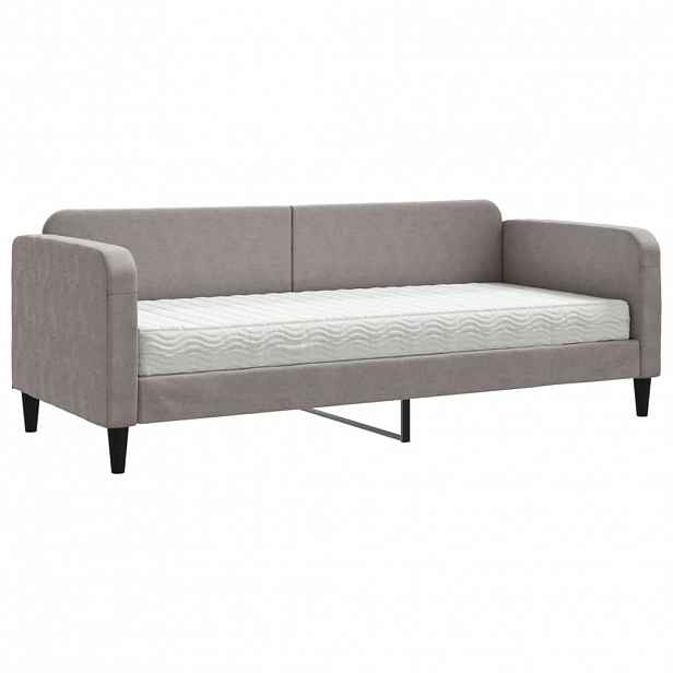 vidaXL Válenda s matrací taupe 80 x 200 cm textil