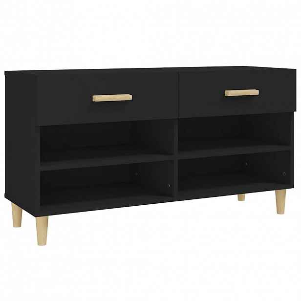 vidaXL Botník černý 102 x 35 x 55 cm kompozitní dřevo