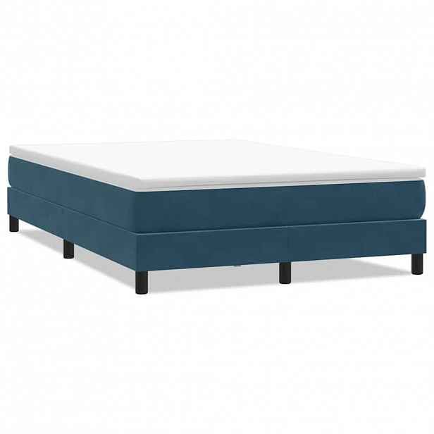 vidaXL Postel Box Spring bez matrace tmavě modrá 160x220 cm samet