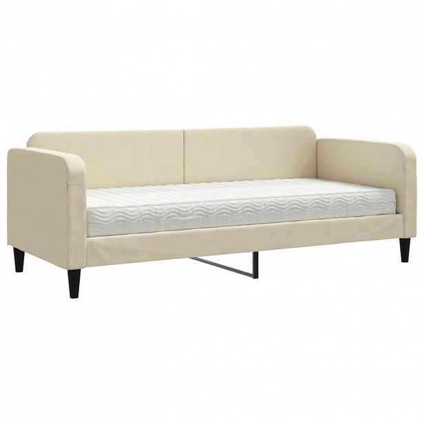 vidaXL Válenda s matrací krémová 80 x 200 cm textil