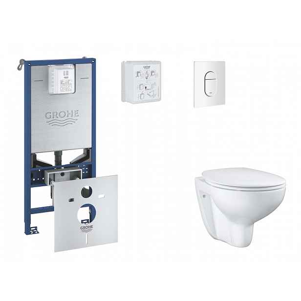 Grohe Rapid SLX - Set předstěnové instalace, klozetu, sedátka SoftClose a tlačítka Arena Cosmopolitan, alpská bílá SANI11BB3102