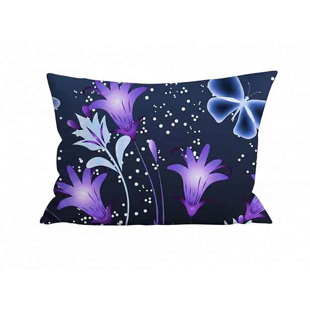 Povlak na polštář z mikrovlákna VIOLET BUTTERFLY 50x70 cm, tmavě modrý