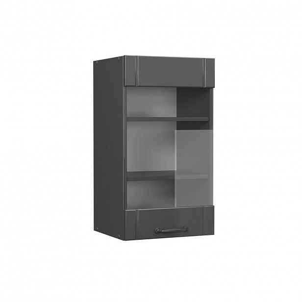 Vicco SKLENĚNÁ KUCHYŇSKÁ SKŘÍŇKA Fame-Line Tmavě šedá 40 cm