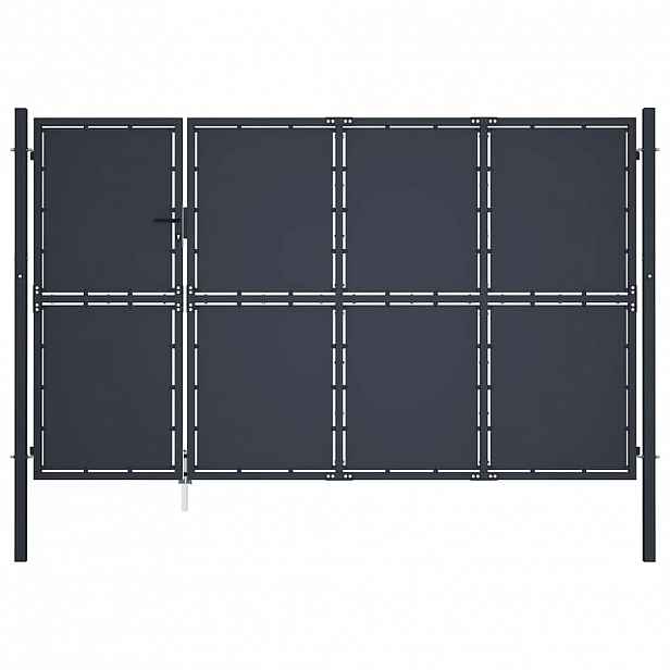 vidaXL Zahradní brána ocelová 350 x 200 cm antracitová