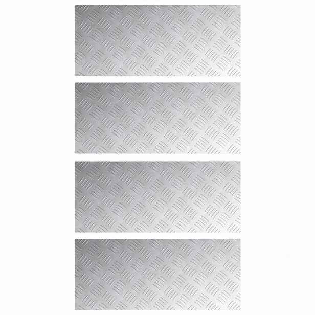 vidaXL Schodové nášlapy 4 ks 70 x 30 cm Stříbrná Hliník Obdélníkový