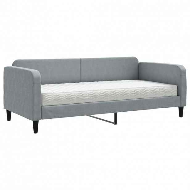 vidaXL Válenda s matrací světle šedá 90 x 200 cm textil