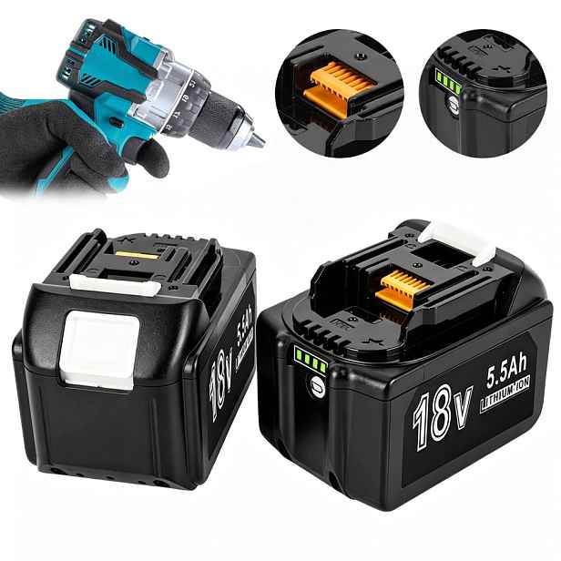 Akumulátor Bedee Náhradní akumulátor 18v 5500 Mah pro vrtačku a brusku Makita