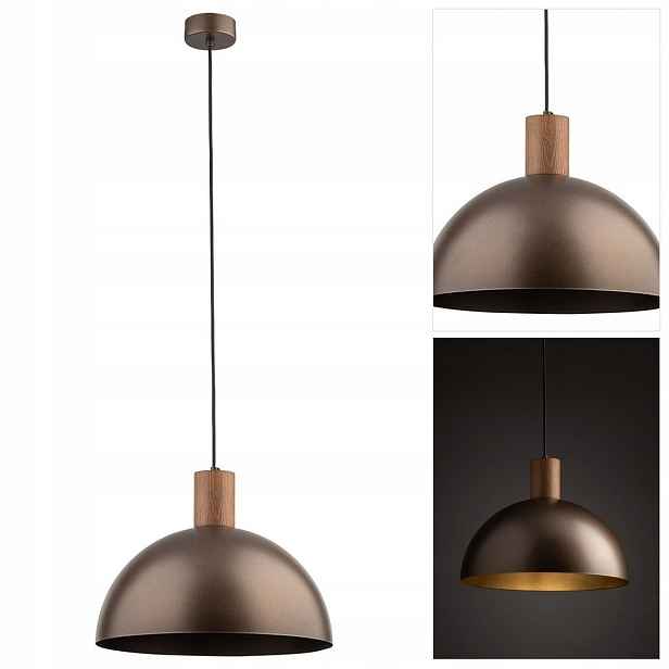 Hnědá závěsná lampa Oslo industriální nad jídelní stůl Tk Lighting