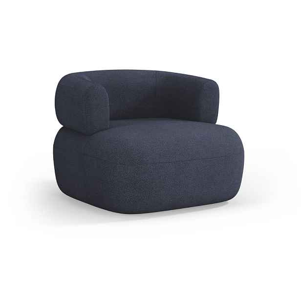 Tmavě modré křeslo z textilie bouclé Jenny – Micadoni Home
