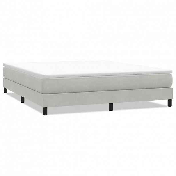 vidaXL Postel Box Spring bez matrace Light Grey 180x220 cm samet
