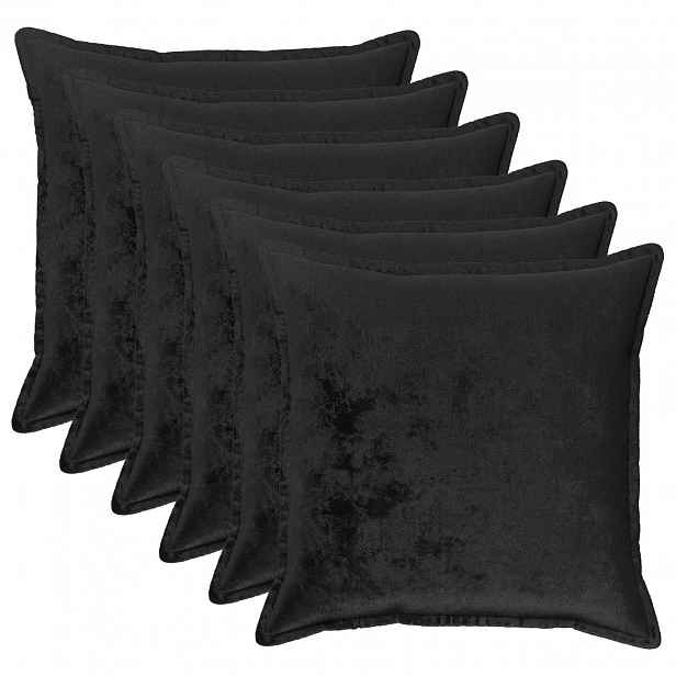 vidaXL Povlak na polštář 6 pcs HOUTEN Černá 70 x 70 cm Flanel
