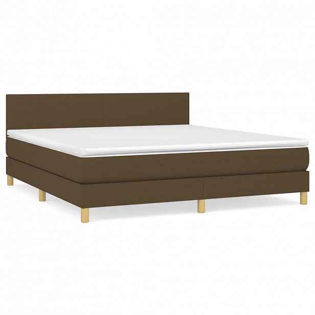 vidaXL Box spring postel s matrací tmavě hnědá 160x200 cm textil