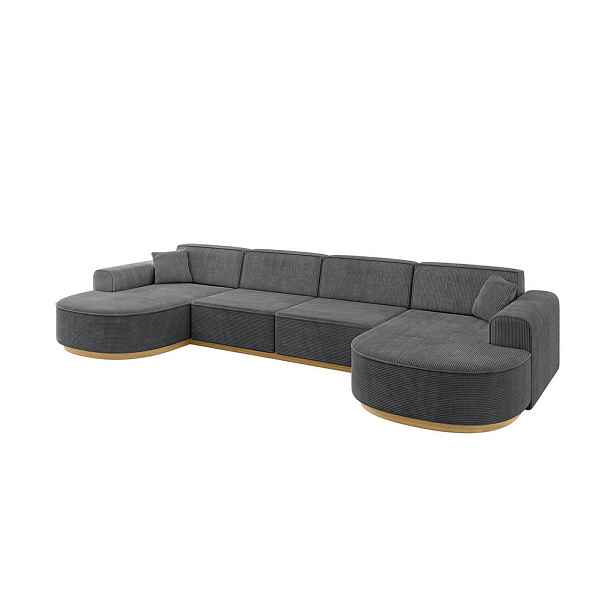 ALTDECOR SEDACÍ SOUPRAVA ve tvaru U MARI-U2-v2 388x171x83 Tmavě šedá Manšestr