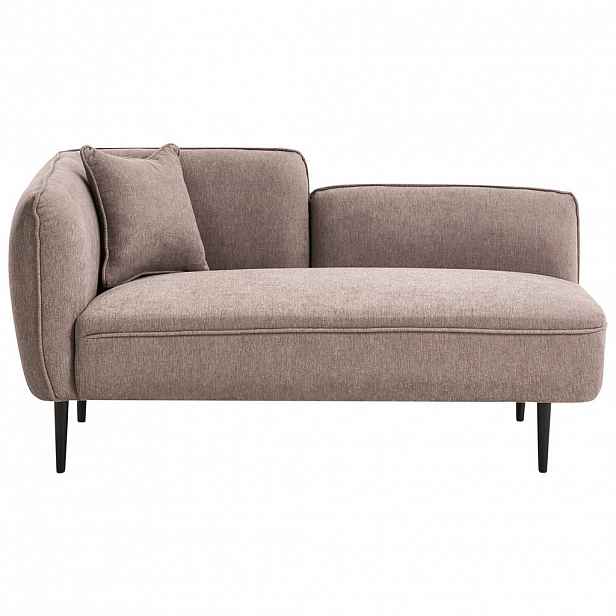 Beliani ČALOUNĚNÉ LEHÁTKO CHAISE LONGUE LEVOSTRANNÉ Látka Světle hnědé Chevannes