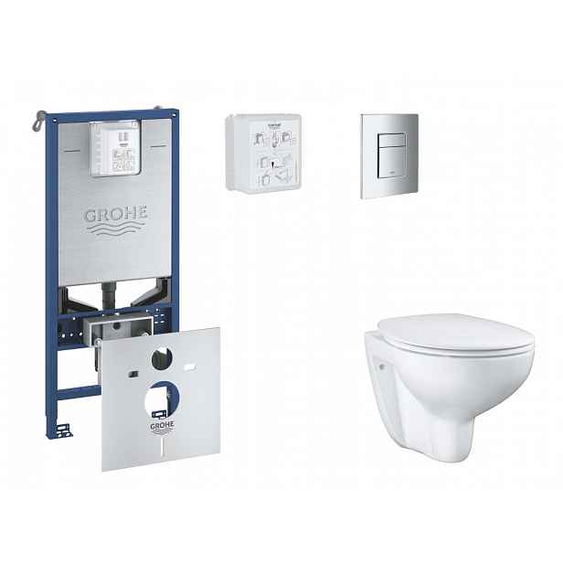 Grohe Rapid SLX - Set předstěnové instalace, klozetu, sedátka SoftClose a tlačítka Skate Cosmopolitan, chrom SANI11BB2101
