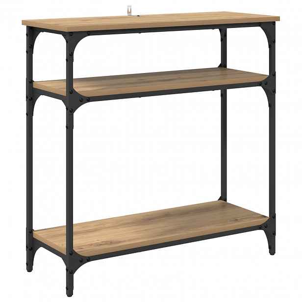 vidaXL Konzolový stolek Artisanový dub 75 x 29 x 75 cm