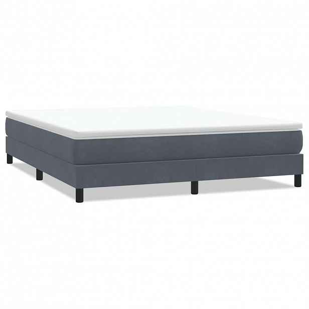 vidaXL Postel Box Spring bez matrace Dark Grey 180x220 cm samet