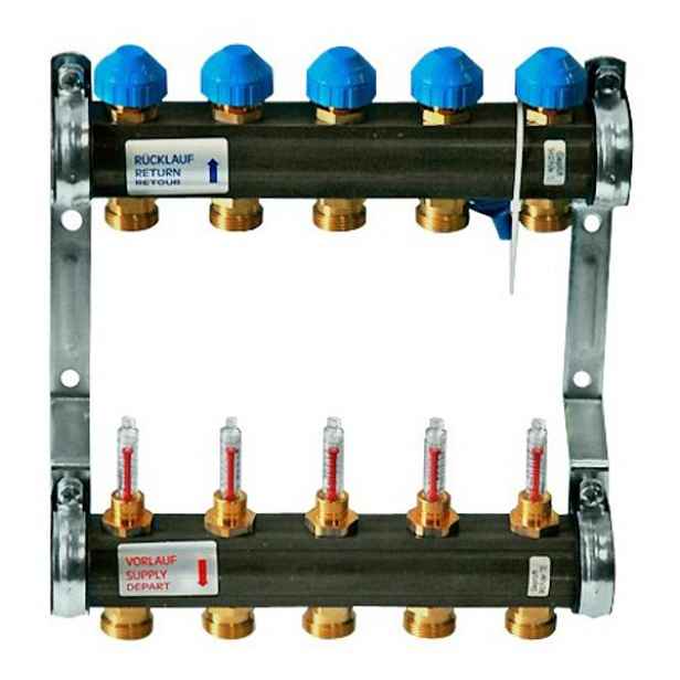 Rozdělovač podlahového vytápění 9 obw Watts 1“