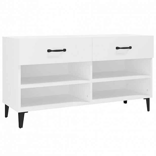 vidaXL Botník bílý 102 x 35 x 55 cm kompozitní dřevo