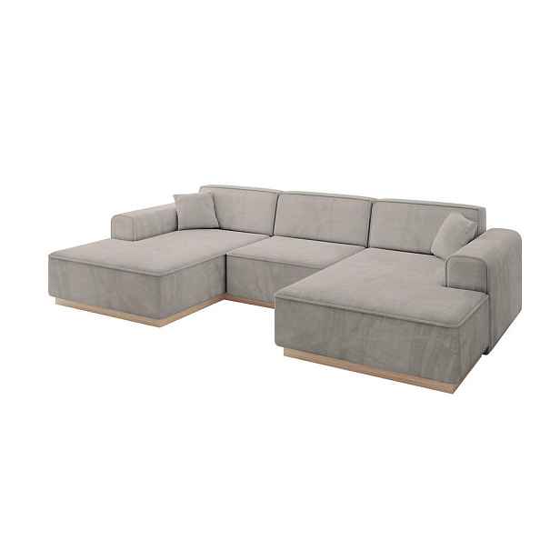 ALTDECOR SEDACÍ SOUPRAVA ve tvaru U IREA-U1 301x165x80 Světle hnědá Velur