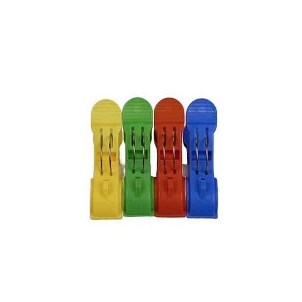 kolíčky 4ks,12x3,5cm, 4barvy, kov.pružina, plast
