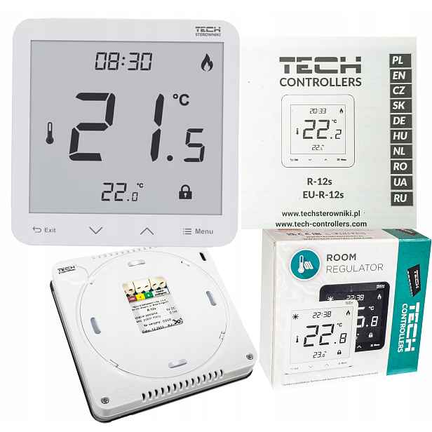 Ovladač Regulátor Pokojový Termostat Pro Lištu L-X Bílý Tech R-12S