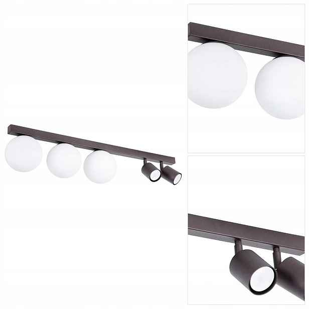 Stropní hnědé osvětlení Tavira pět zdrojů nad jídelní Sigma Lighting