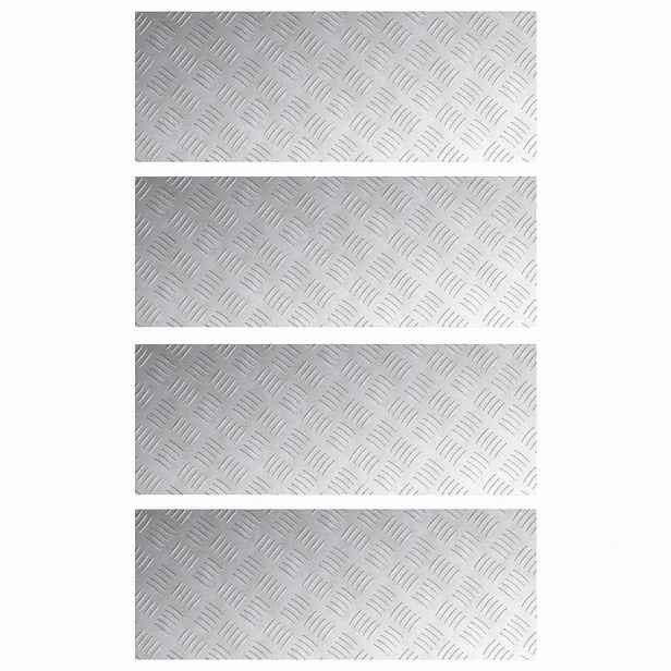 vidaXL Schodové nášlapy 4 ks 80 x 30 cm Stříbrná Hliník Obdélníkový