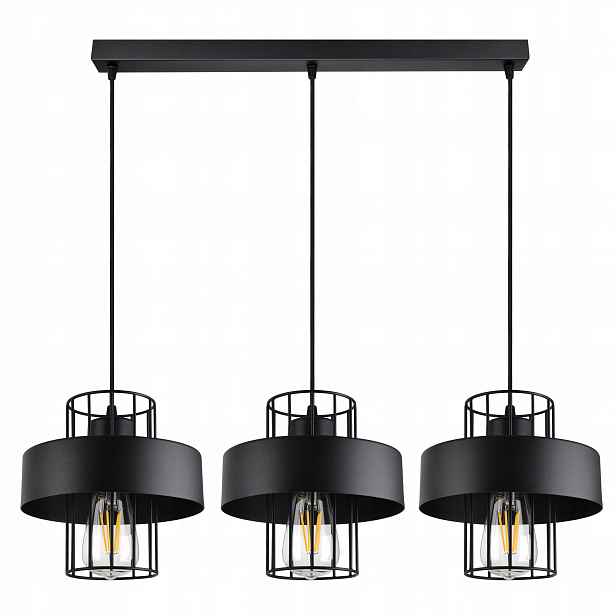 Závěsná lampa Lustr Stropní Svítidlo Černá Bílá Loft