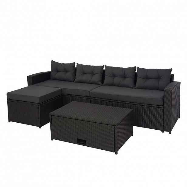 MCW POLY-RATTAN SADA Černá, antracitová