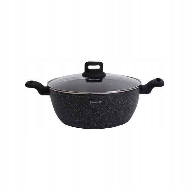 Hrnec hliníkový černý mramorový na plyn a indukci Ø28 cm, 5,71l Klausberg