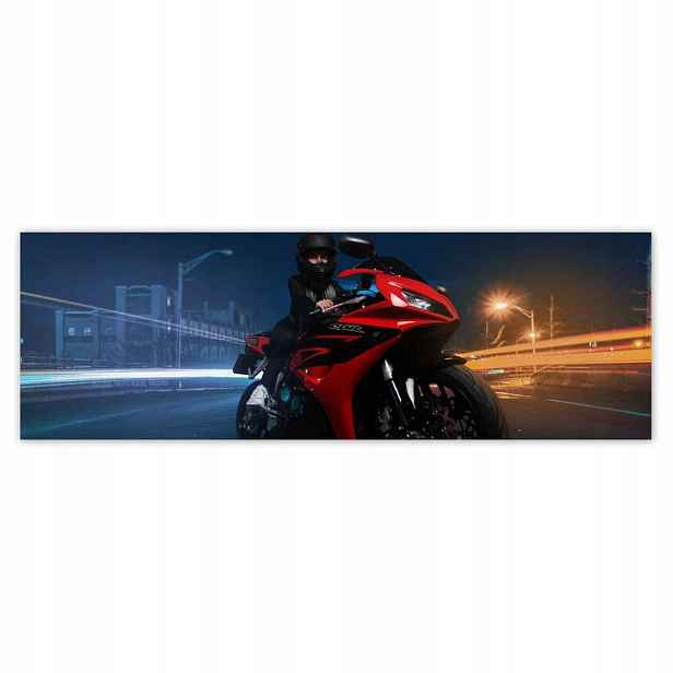 Plakáty 200x66 Červený motocyklový závodník