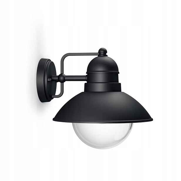 Venkovní nástěnná lampa Philips černá vintage IP44 hliníkové sklo E27