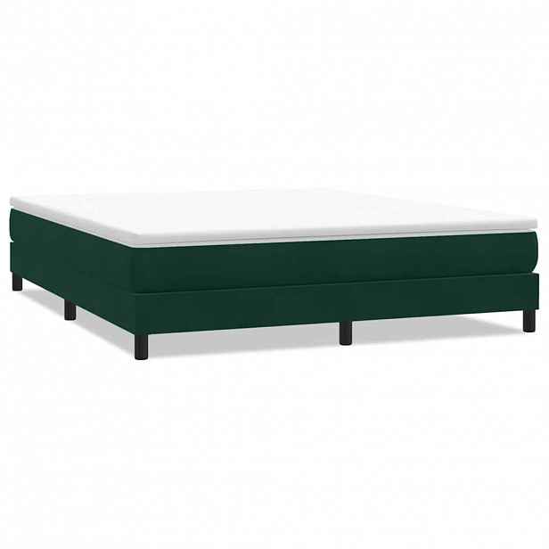 vidaXL Postel Box Spring bez matrace tmavě zelená 180x220 cm samet