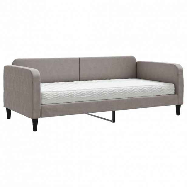 vidaXL Válenda s matrací taupe 90 x 200 cm textil