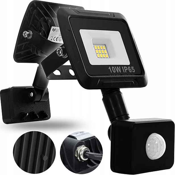 2X Halogenový Led Zářič 10W, Voděodolná Lampa, Senzor Pohybu Soumraku