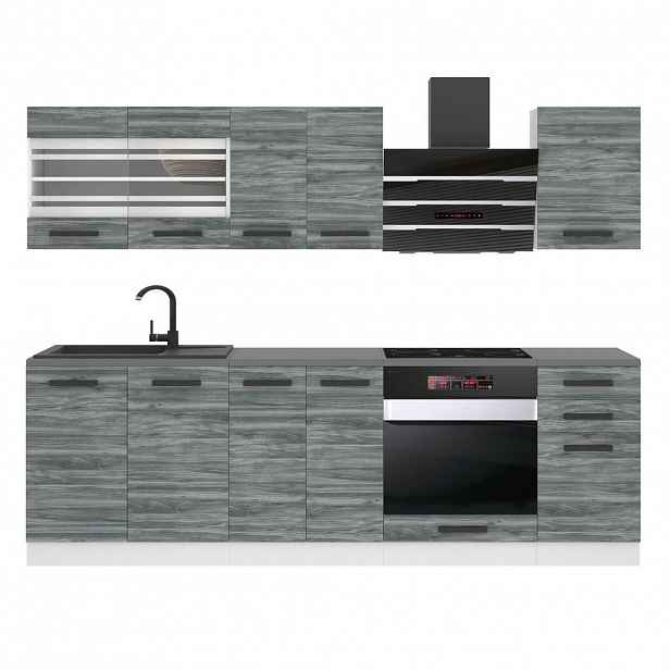 B BELINI GROUP KUCHYŇSKÁ LINKA Margaret 240 cm, s pracovními deskami, Glamour dřevo