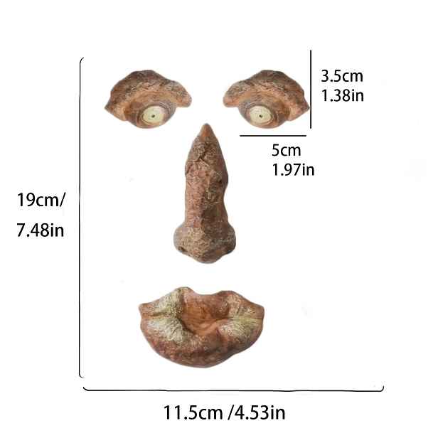TEMU 1 ks Venkovní dekorace obličeje stromu, starý, , duch, obličej, dekorativní prvky pro venkovní terasu, umělecký zahradní areál, rozmarná do