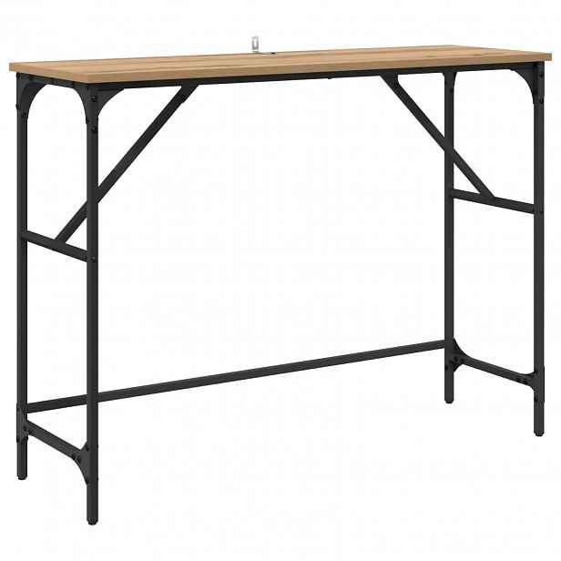 vidaXL Konzolový stolek Artisanový dub 100 x 32 x 75 cm