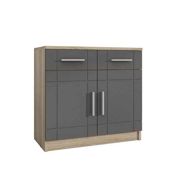 MASSENO KOMODA PERUGIA, 69/70/37 cm s 2 zásuvkami a 2 dvířky, dub Sonoma
