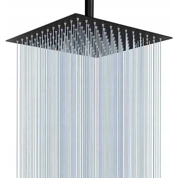 Kezidhp Sprchová dešťová sprcha 30 x 30 cm Černá Čtvercová Rain Shower