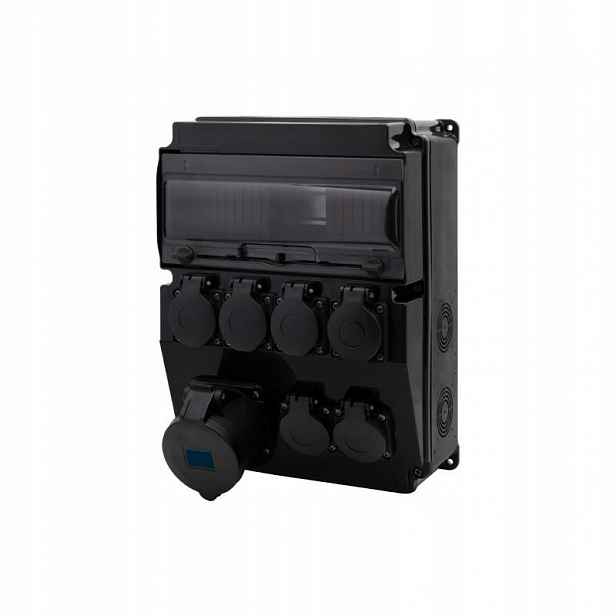 Rozvaděč černý Caja 12M Scenic – přímá zásuvka 32A/3P, 6x230V F3.2907