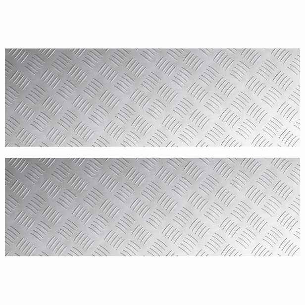 vidaXL Schodové nášlapy 2 ks 90 x 30 cm Stříbrná Hliník Obdélníkový