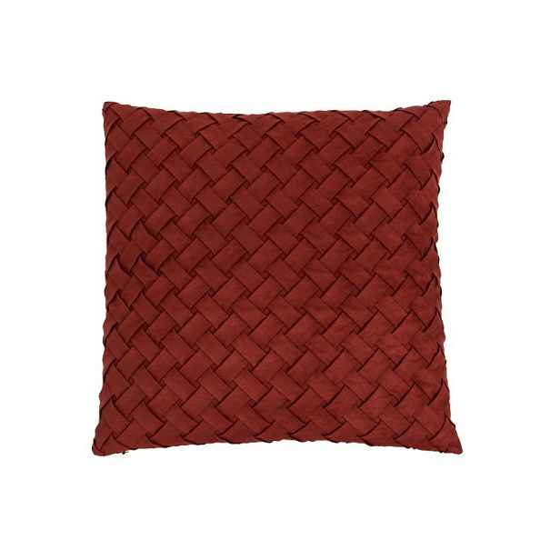 Vínový proplétaný polštář Rust - 43*43 cm J-Line by Jolipa