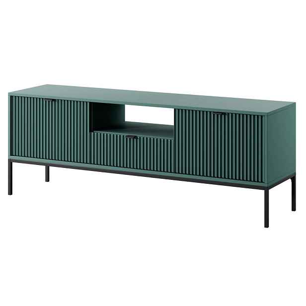 MASSENO TV STOLEK STELLARE, 154x39x56 cm s 1 zásuvkou a 2 dvířky, světle zelený