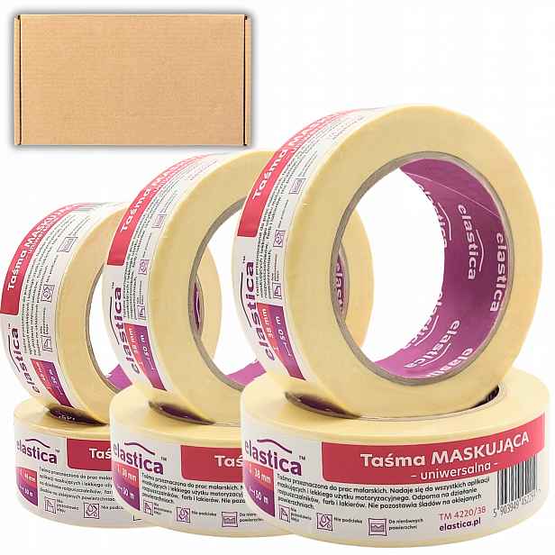 32 x Malířská Páska 38 mm x 50 m Elastica Bílá Maskovací Uv Odřezávání Barev