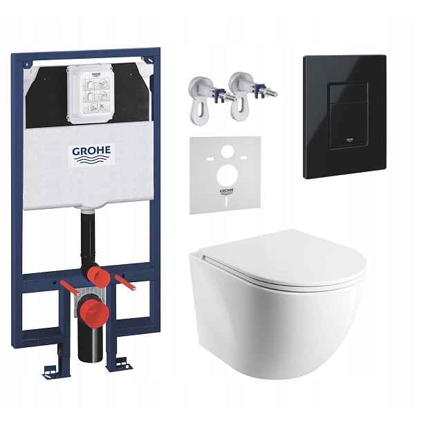 7v1 Wc Set, Stelaz Grohe Slim Wc Mísa Rim Silent Omnires Tlačítko
